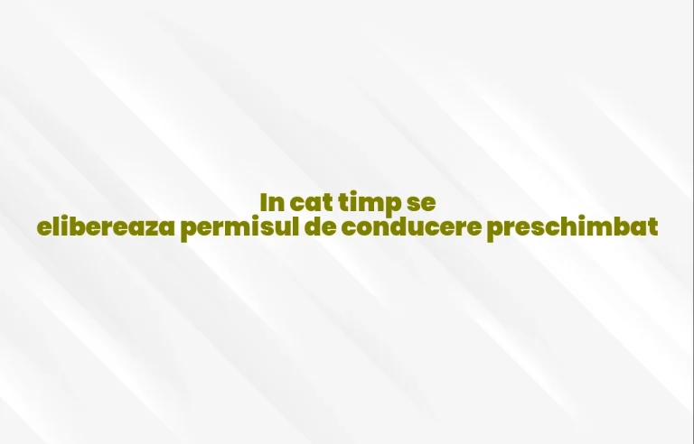 in cat timp se elibereaza permisul de conducere preschimbat