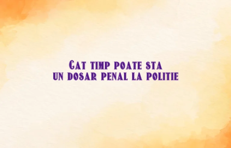 cat timp poate sta un dosar penal la politie