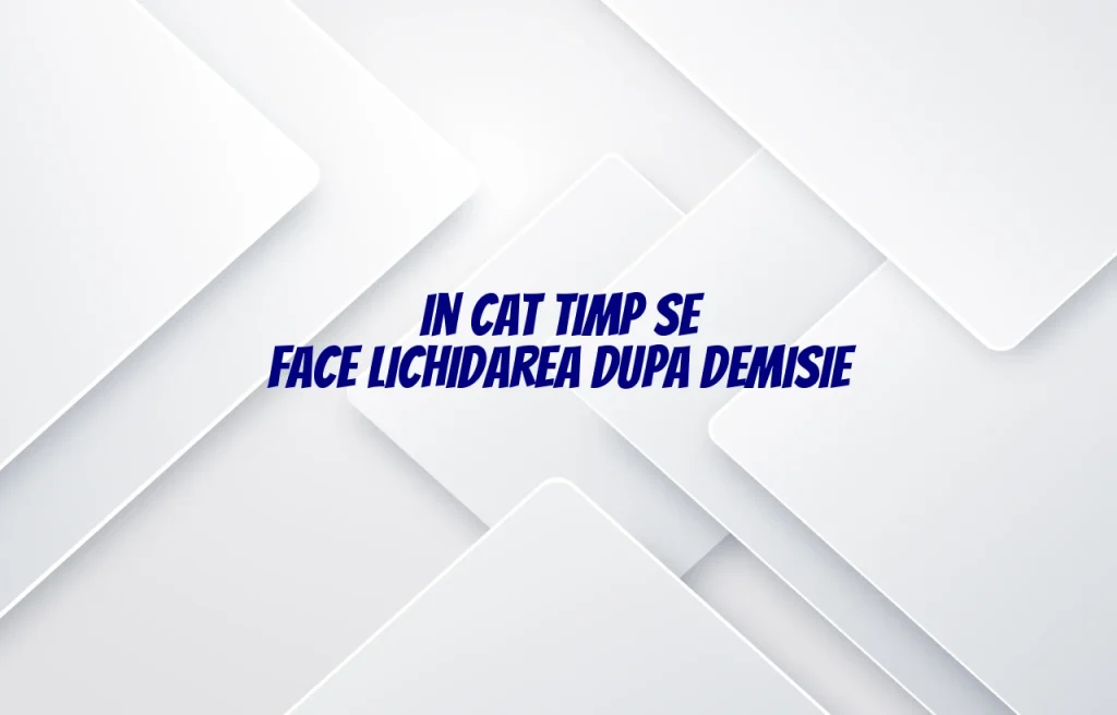 in cat timp se face lichidarea dupa demisie