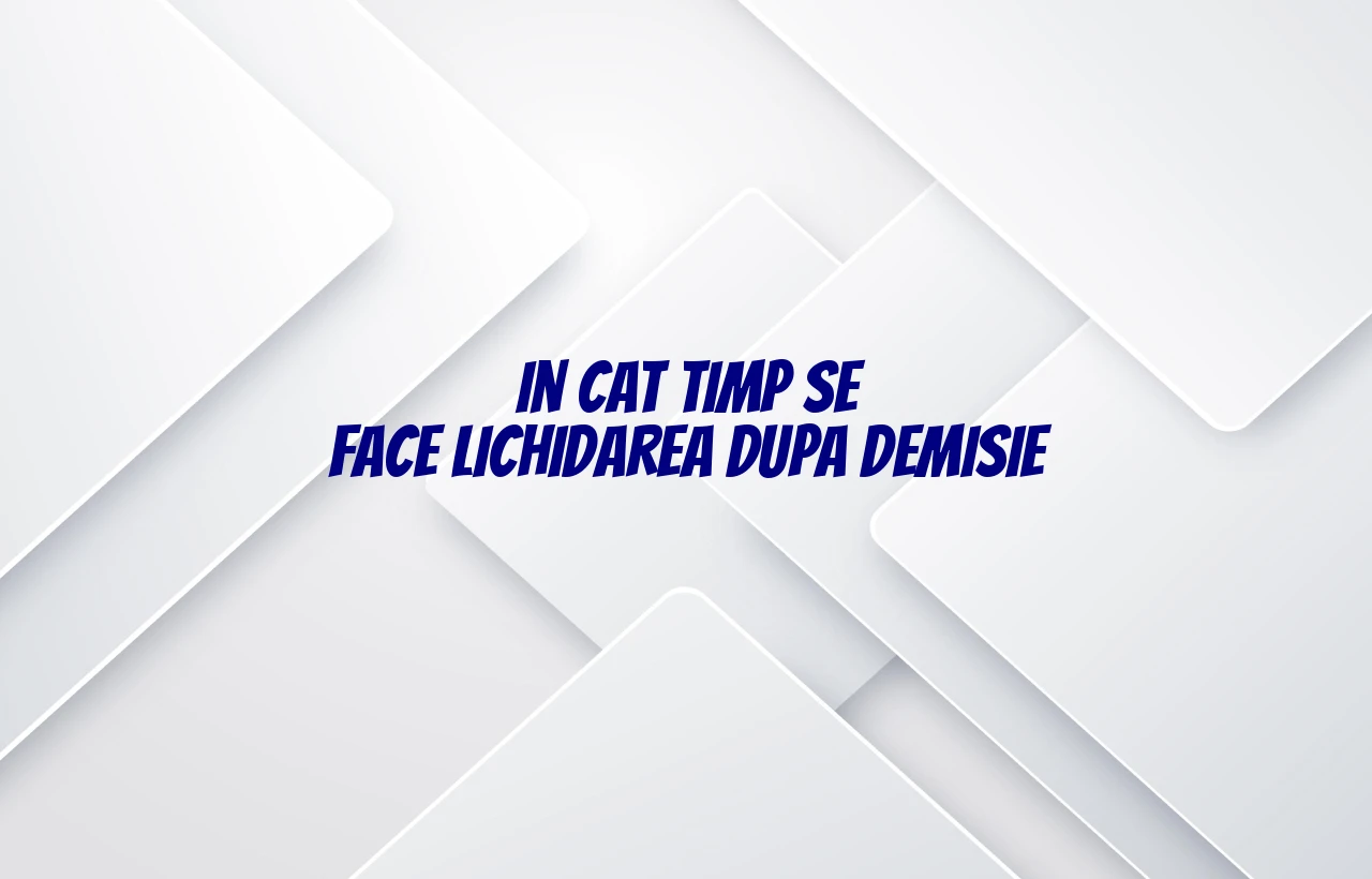 in cat timp se face lichidarea dupa demisie