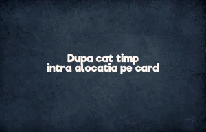 dupa cat timp intra alocatia pe card