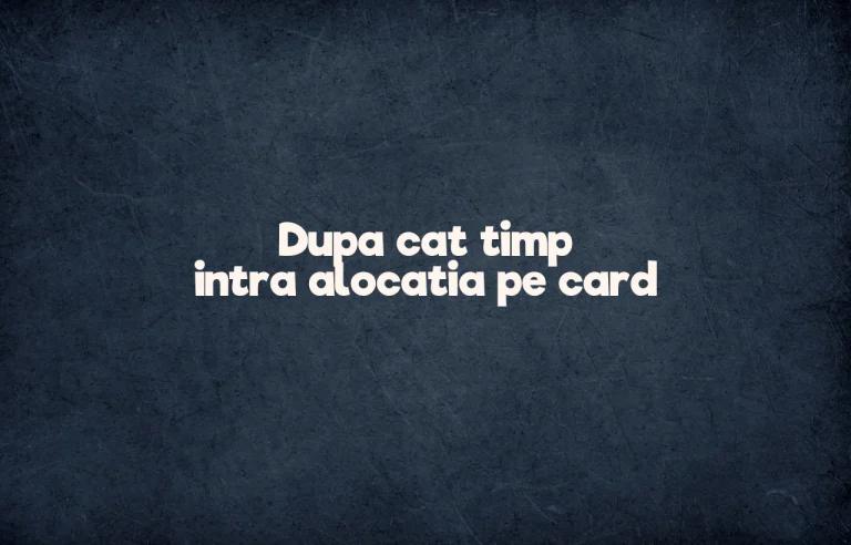 dupa cat timp intra alocatia pe card